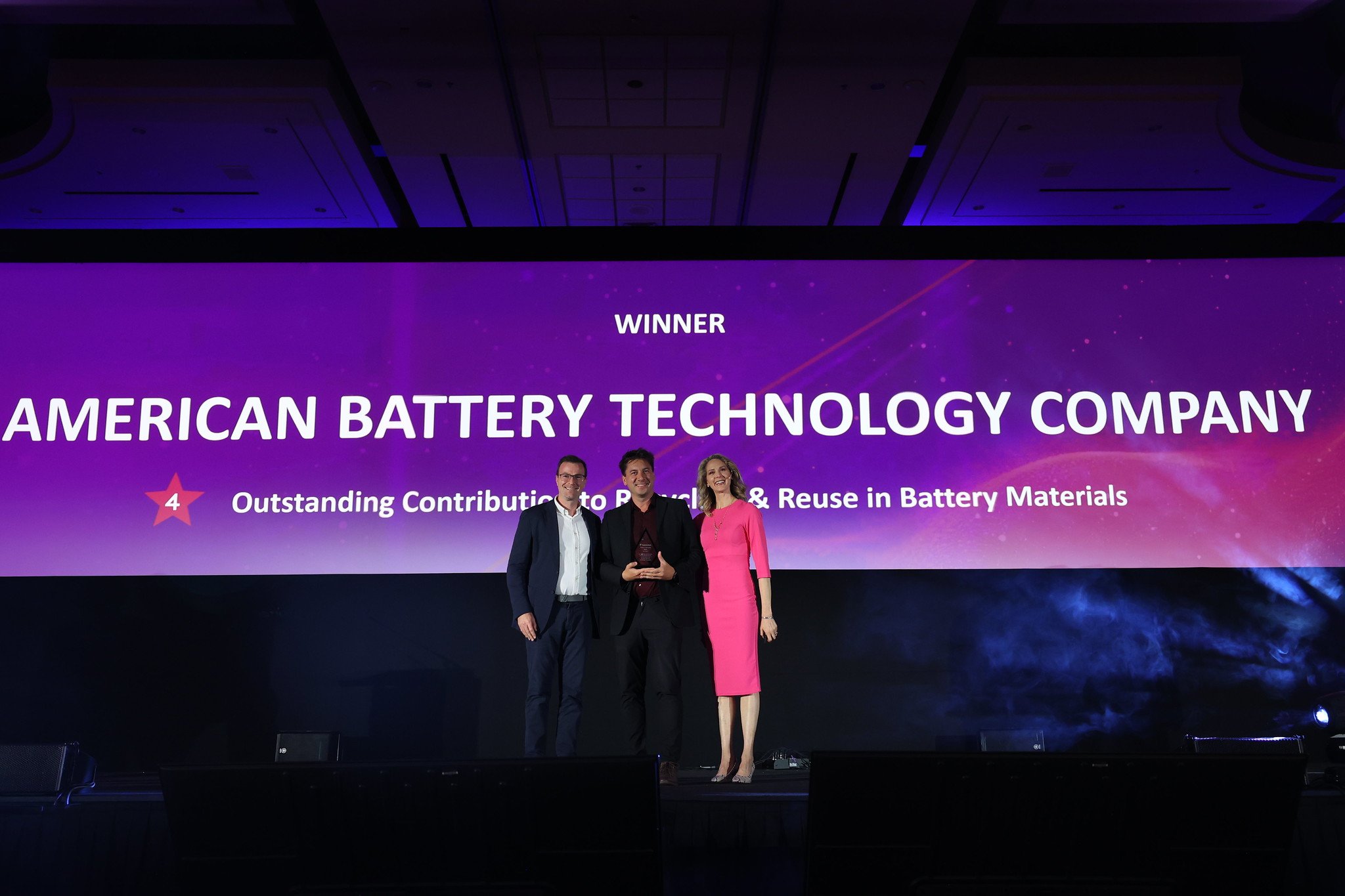 American Battery Technology Company Wins Prestigious Industry-Judged Global Voltas Award Presented by Fastmarkets for Pioneering Battery Recycling Innovations