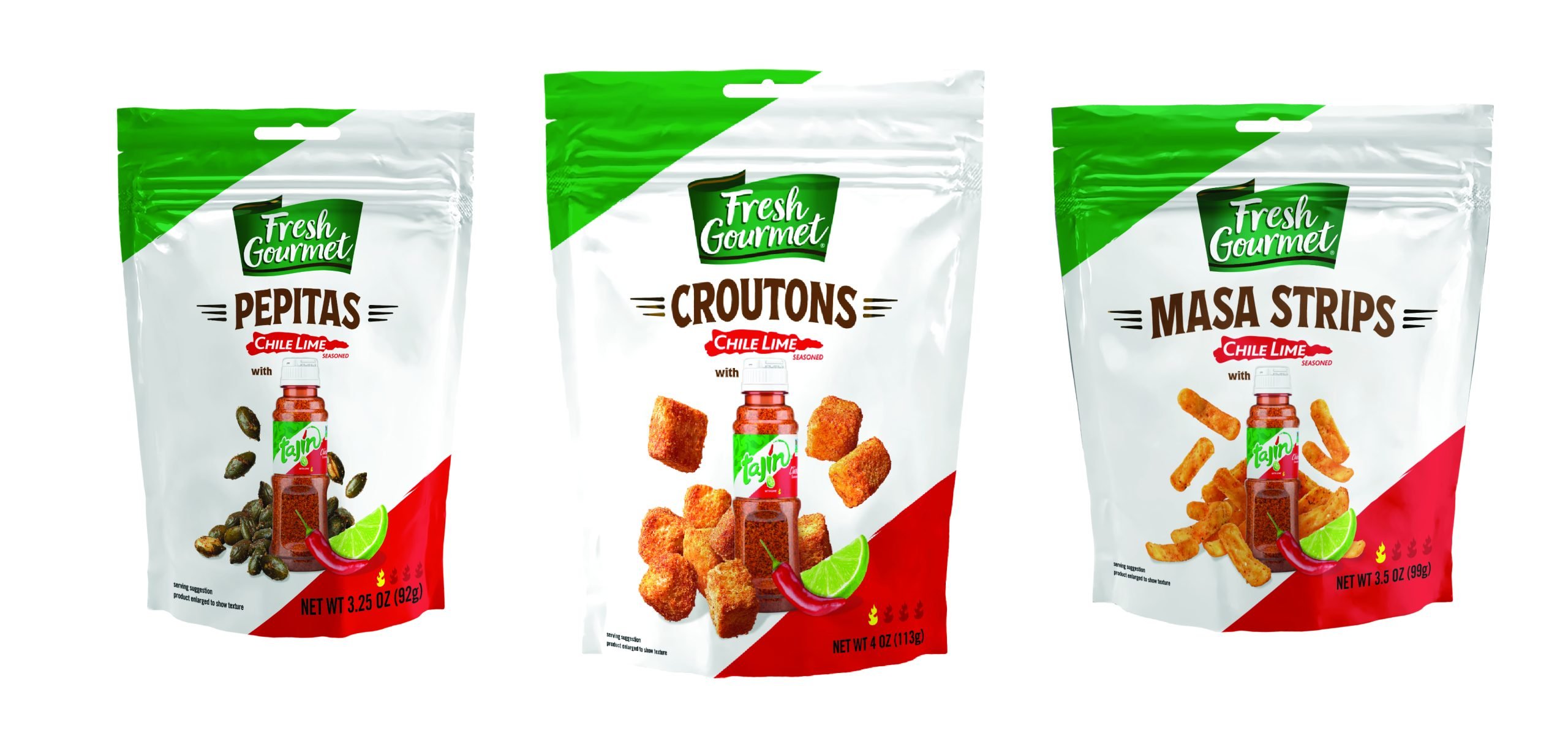 Fresh Gourmet and Tajín® Clasico Chile Lime Seasoning are Bringing Bold Flavors to Salad Season with a Craveable and Convenient Lineup of Croutons, Pepitas & Masa Strips