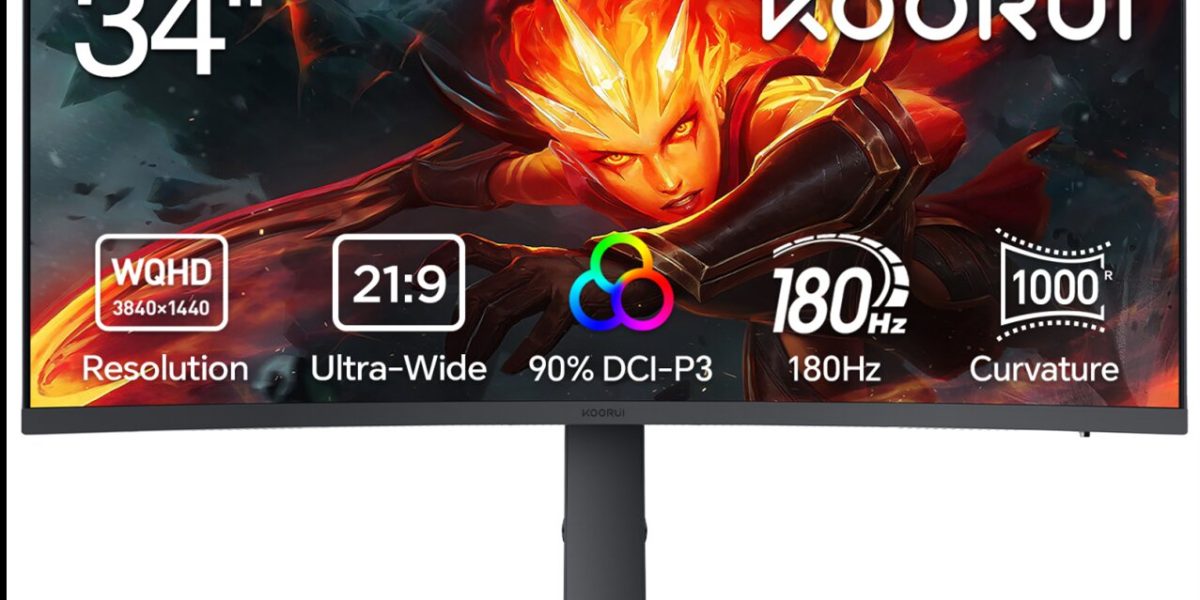 KOORUI Launches 34-Inch Curved Monitor 34E6UC Globally, Empowering Hybrid Work and Immersive Entertainment