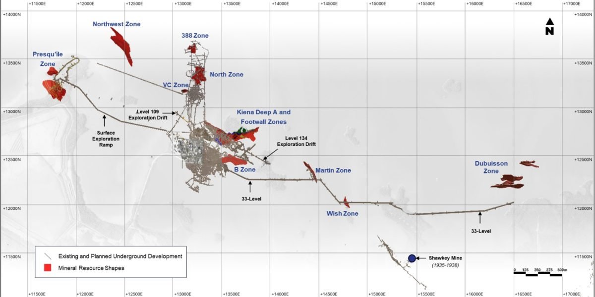Wesdome Provides Kiena Exploration Update; Reports High-Grade Mineralization Including 2,349.9 g/t Gold (Uncut) Over 2.9 Metres (Core Length)