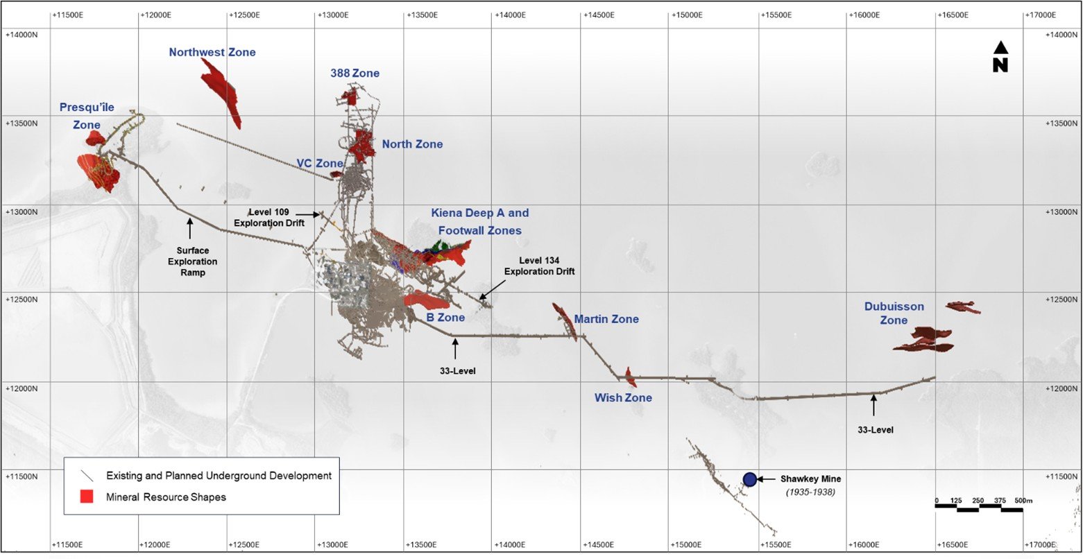 Wesdome Provides Kiena Exploration Update; Reports High-Grade Mineralization Including 2,349.9 g/t Gold (Uncut) Over 2.9 Metres (Core Length)