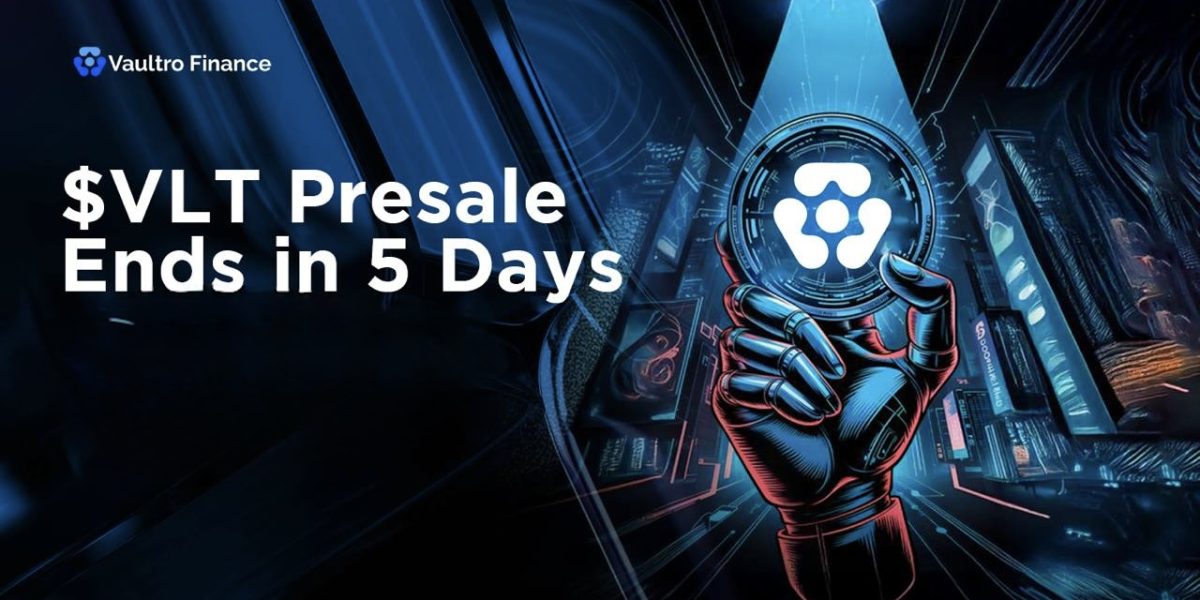 XRP News: Vaultro Finance Presale on XRP Enters Final 5 Days with 75% of $VLT Tokens Claimed – Join $VLT Presale