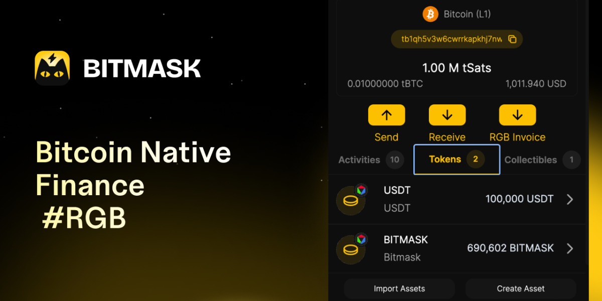 RGB20: BitMask Goes Mainnet with RGB Smart Contracts as Tether Prepares to Issue Stablecoins on Bitcoin