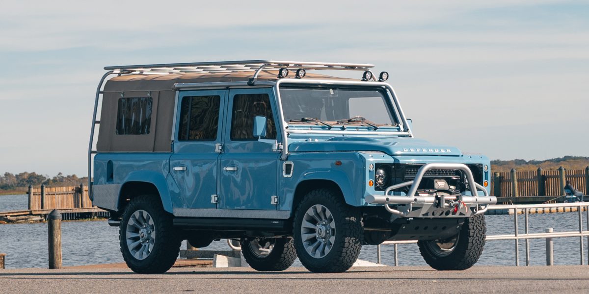 ECD Auto Design Reveals a Light Blue Nautical Defender 110 Crested with Pelican Emblems