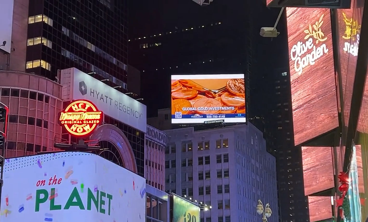 Global Gold Investments Launches Times Square Billboard Highlighting Growing Gold IRA Trend