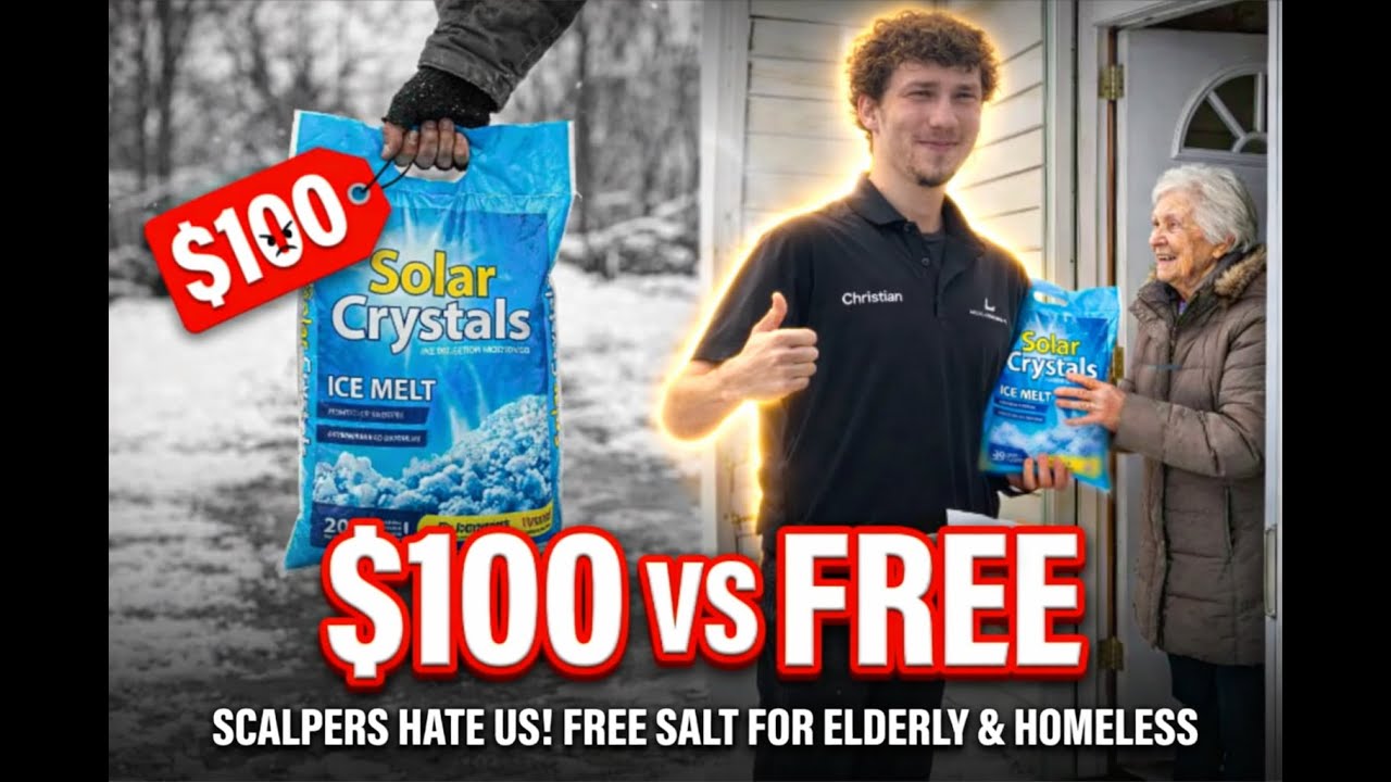 Local Concrete Contractor CEO, Once Homeless, Gives Free Salt to Shelters and Seniors While Competitors Charge Up to $100 Per Bag