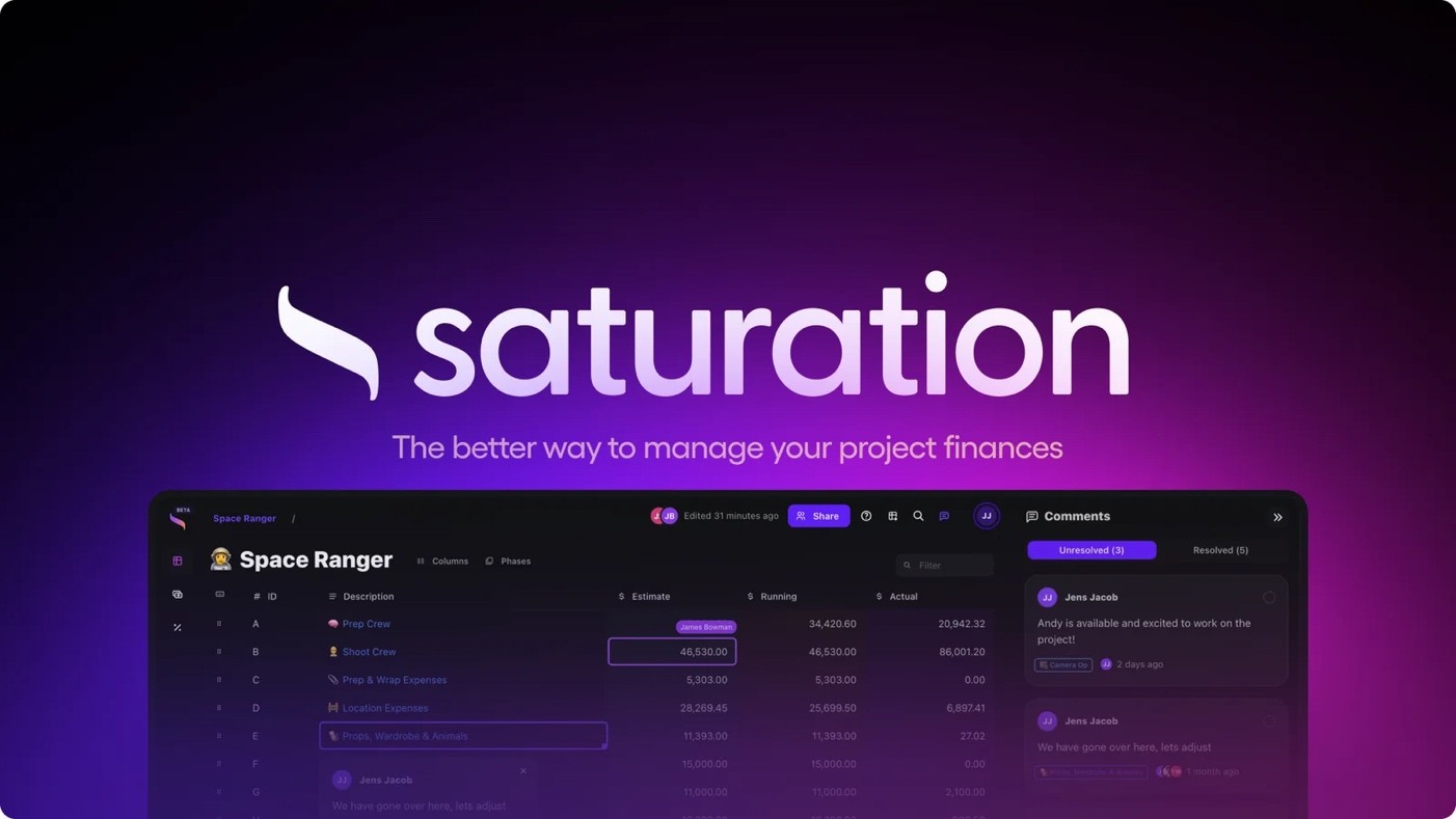 Saturation Introduces Production Credit Card Built for Film and Video Teams