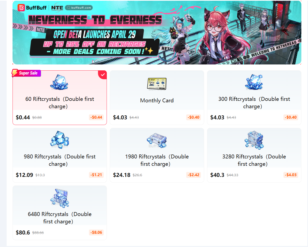 BuffBuff Launches New Neverness to Everness Top-Up Service for Faster, Secure Riftcrystal Recharge