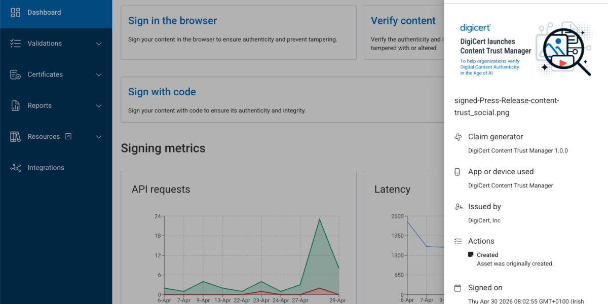 DigiCert Launches Content Trust Manager to Help Organizations Verify Digital Content Authenticity in the Age of AI