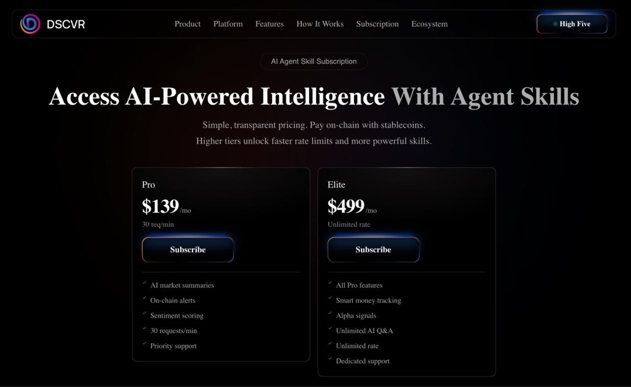 DSCVR Launches AI Agent Skills Subscription for High-Signal Intelligence