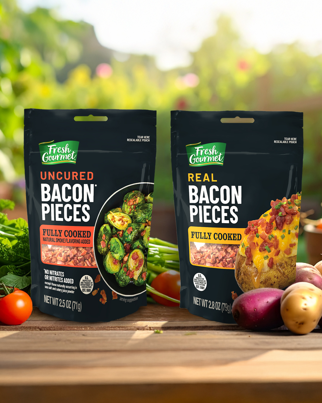 Fresh Gourmet Launches Bacon Pieces in the Produce Aisle—With a Steamy Assist from Bachelor Nation’s Aaron Clancy