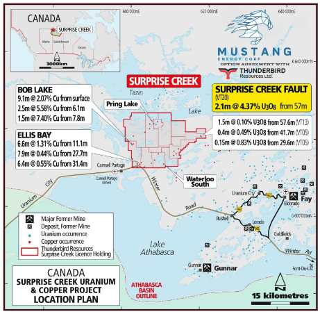 Mustang Energy Corp. Announce Results from Drilling Program at Surprise Creek Project, Saskatchewan