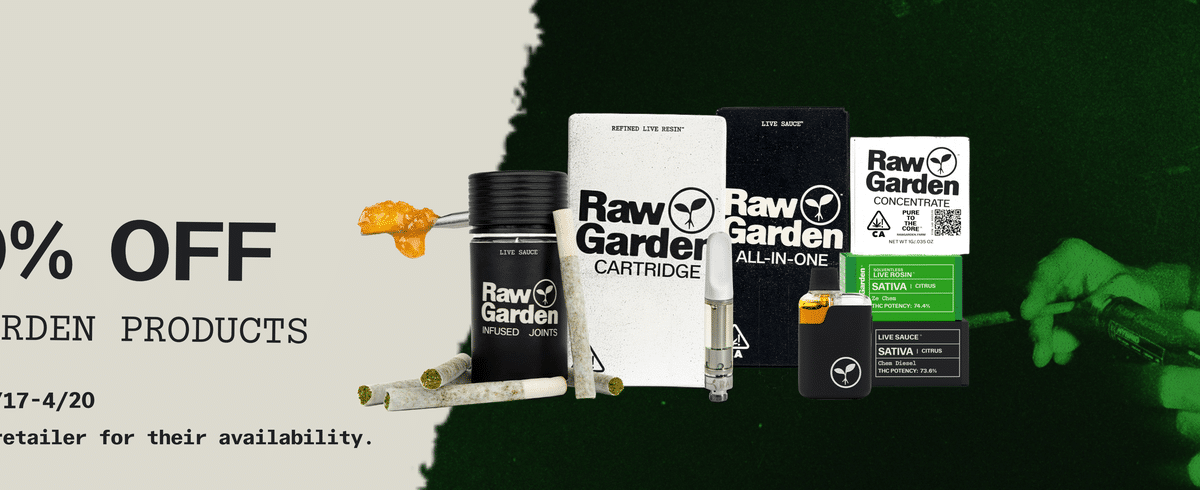 Raw Garden 4/20 Deals: Up to 60% Off California Cannabis
