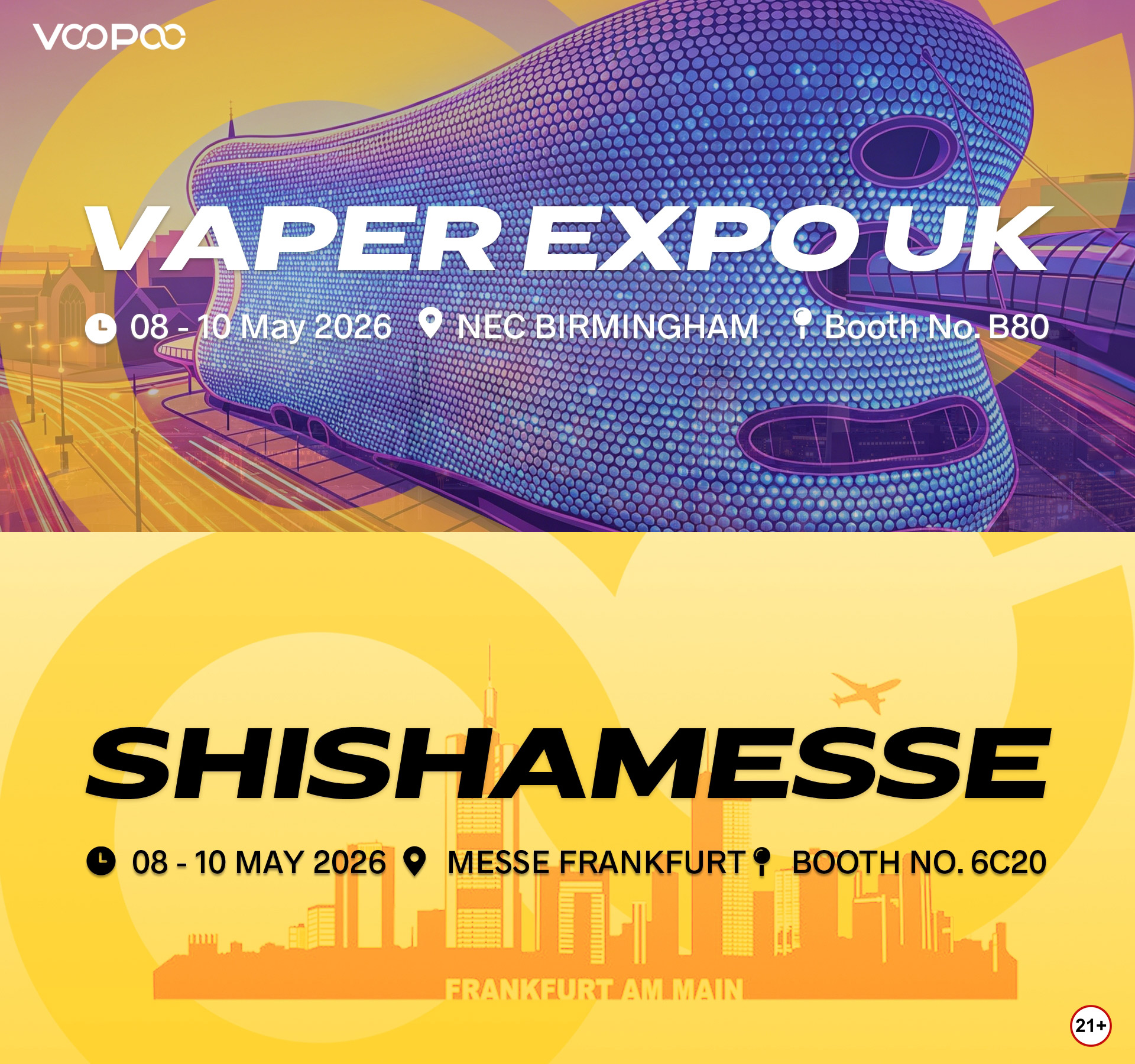 VOOPOO Takes Europe by Storm: Live at The Vaper Expo UK and ShishaMesse Frankfurt This May