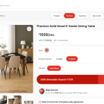 Dining Table Rental in Delhi From Rentomojo Delivers in 48 to 72 Hours in 2026 as ₹459 a Month Plans With Free Assembly and Relocation Replace ₹13,000 to ₹55,000 Purchases